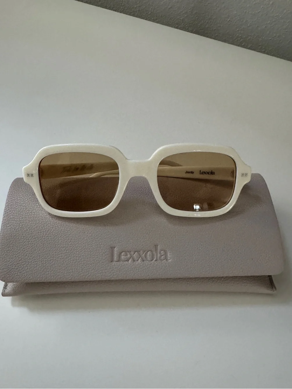 Lexxola Jordy Women's White Sunglasses with Honey lenses (limited edition)